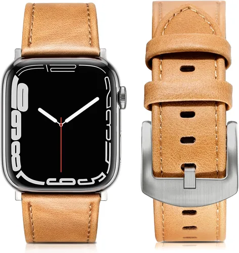Miniatura 15 de EDIMENS Correas de cuero compatibles con Apple Watch de 1.81 pulgadas, 1.77 pulgadas, 1.73 pulgadas, 1.65 pulgadas (serie 1, 2, 3) para hombres