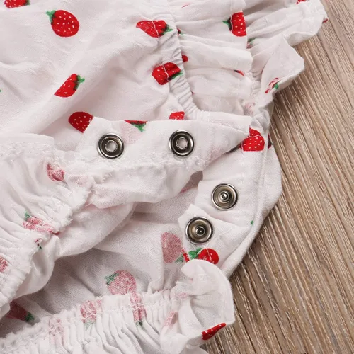 Miniatura 6 de Mameluco con volantes para niña recién nacida con diadema, ropa de verano