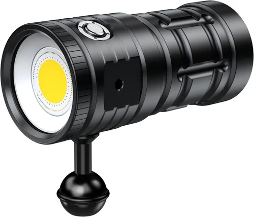 Luz de buceo para fotografía subacuática, linterna de buceo súper brillante de 4500 lúmenes, luz de video subacuática impermeable de 328.1 ft con