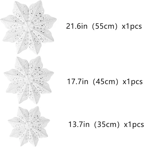 Miniatura 3 de 3 Piezas Faroles de Papel de Navidad con Estrella Farol de Papel Lámpara de Papel Decoración Colgante de Fiesta Frozen para Bodas Árboles de Navidad
