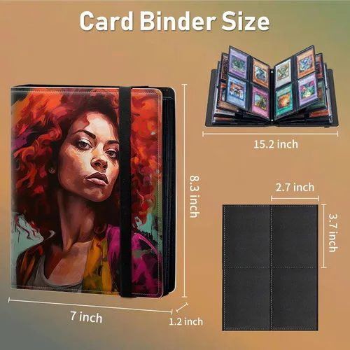 Miniatura 2 de Carpeta para tarjetas intercambiables, 4 bolsillos para tarjetas intercambiables, 160 bolsillos de doble cara, funda para tarjetas