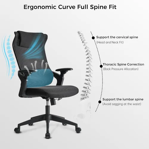 Miniatura 4 de EUREKA ERGONOMIC OC77 Silla de oficina de malla, silla de oficina ergonómica, sillas de escritorio de oficina en casa con reposacabezas de gran