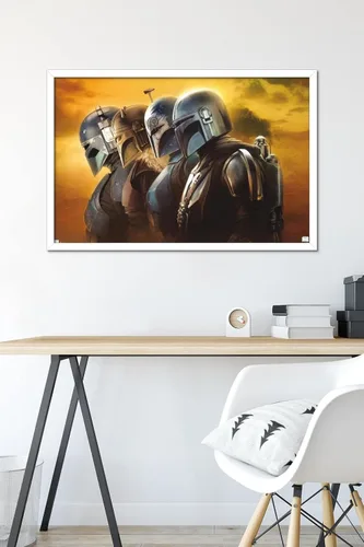 Miniatura 6 de Trends International Star Wars: The Mandalorian Season 3 - Póster de pared de cascos, 22.37 x 34.00 pulgadas, versión enmarcada en blanco