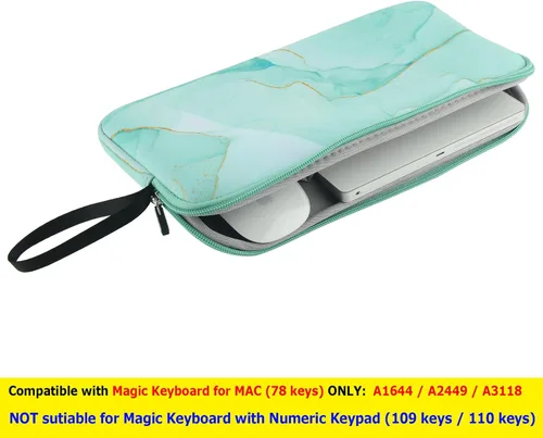 Miniatura 3 de Cosmos Funda de neopreno para teclado de transporte, bolsa de protección compatible con teclado mágico 1 y 2, mouse mágico, teclado inalámbrico