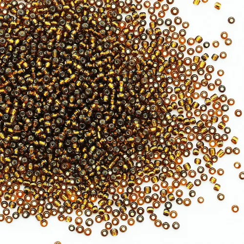 Miniatura 90 de Cuentas de semillas doradas transparentes de 4 mm al por mayor para hacer joyas, 110 gramos, aproximadamente 1600 piezas, cuentas de vidrio 6/0