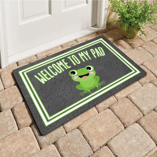 Miniatura 10 de Divertida alfombra de bienvenida para porche delantero con parte trasera de goma, 30 pulgadas de largo x 18 pulgadas de ancho, tapete personalizado