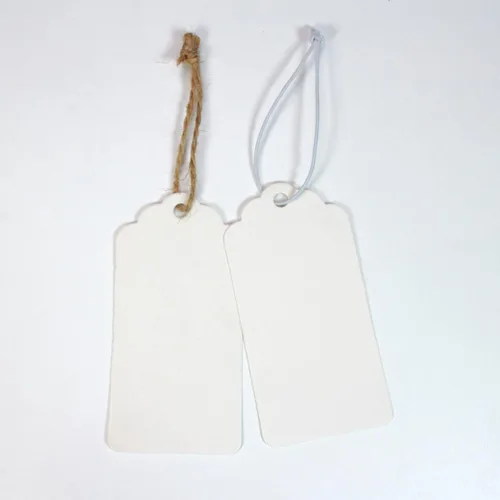 Miniatura 3 de Etiquetas de precio blancas con cuerda, etiquetas de regalo, 200 etiquetas colgantes de 3.5 x 1.8 pulgadas, etiquetas de papel en blanco