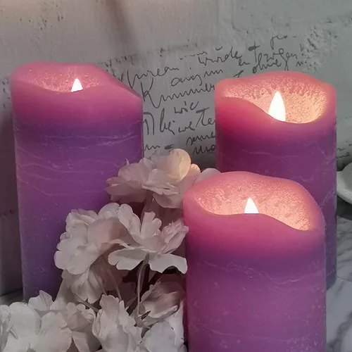 Miniatura 4 de CANDLE CHOICE Velas sin llama a pilas con temporizador, cera real, pilares LED eléctricos parpadeantes realistas, ciclo diario integrado automático