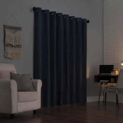 Miniatura 2 de Sun Zero Columbia - Paquete de 2 paneles de cortinas térmicas con ojales, 100 % opacas, ahorro de energía, 50 x 63 pulgadas, azul marino