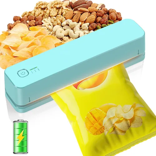 FEPPO Sellador de bolsas, mini sellador de bolsas recargable de 3000 mAh con tira de calefacción de 6.2 pulgadas, sellado térmico portátil de 3