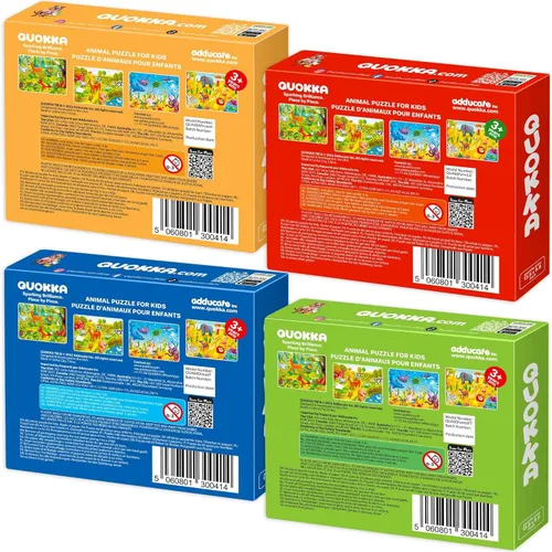 Miniatura 8 de QUOKKA Rompecabezas para niños de 4 a 6 años – Juego de rompecabezas de 4 x 60 para niños pequeños de 3 a 5 años – Juguetes de animales para niños