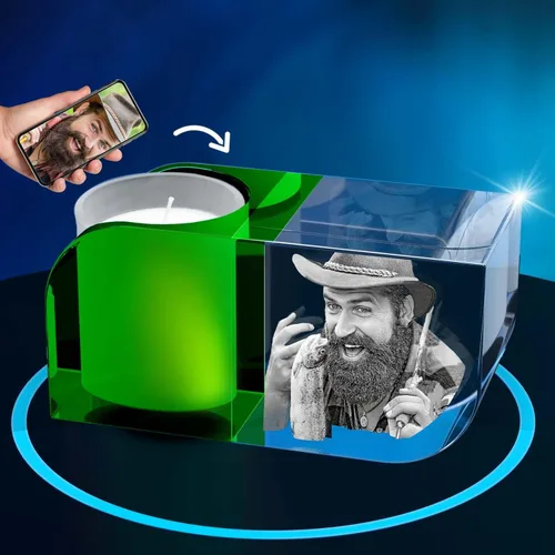 Miniatura 4 de ArtPix 3D Portavelas de fotos de cristal, regalos personalizados para mujeres, hombres, esposa, marido, mamá, grandes regalos personalizados con tu