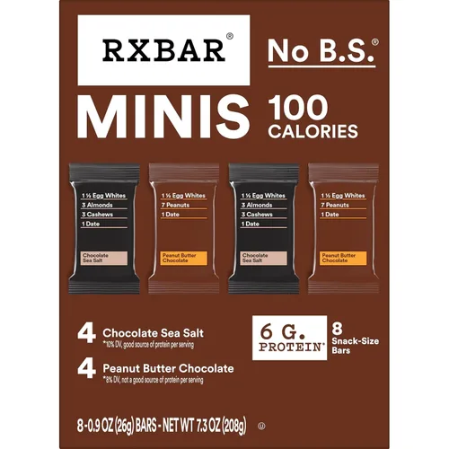 Miniatura 8 de RXBAR Minis - Barras de proteínas, snack de proteínas, barritas de aperitivos, paquete variado, caja de 7.3 onzas (8 unidades)