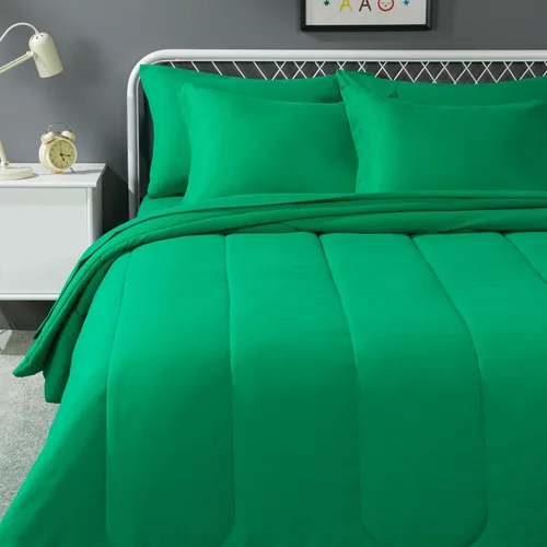 Miniatura 8 de Amazon Basics Juego de ropa de cama de microfibra de 5 piezas Bed-in-a-Bag para niños, individual, azul, sólido