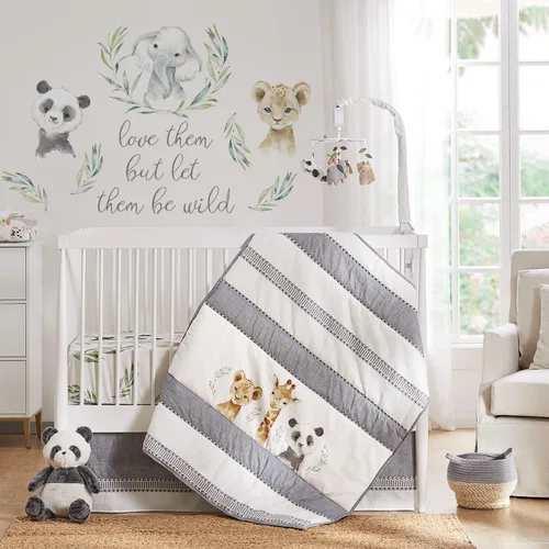 Miniatura 3 de Levtex Baby - Sábana bajera ajustable para cuna Mozambique - Se adapta a colchones estándar para cuna y niños pequeños - Bebés de la selva - Gris