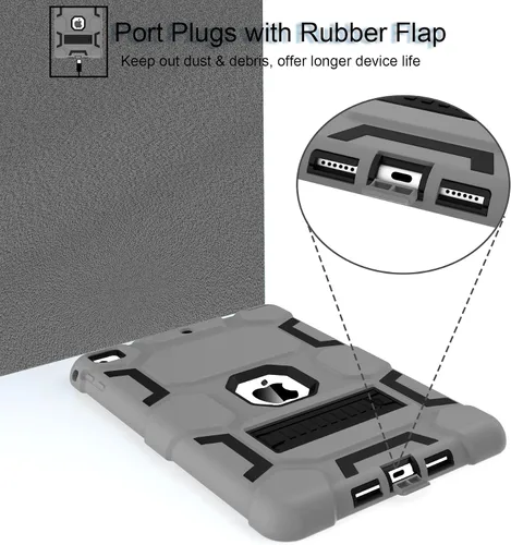 Miniatura 4 de CCMAO Funda para iPad de 6ª/5ª generación (9.7 pulgadas, 2018/2017), iPad Air de 2ª generación (2014) con soporte, funda protectora híbrida a prueba