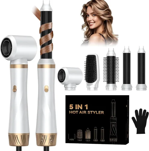Miniatura 9 de 5 in 1 Hair Dryer Brush, Blow Dryer Brush Set with Air Curler Wrap Hair Styler, Negative Ionic Blow Dry Brush, Detachable Hair Tool for Curling