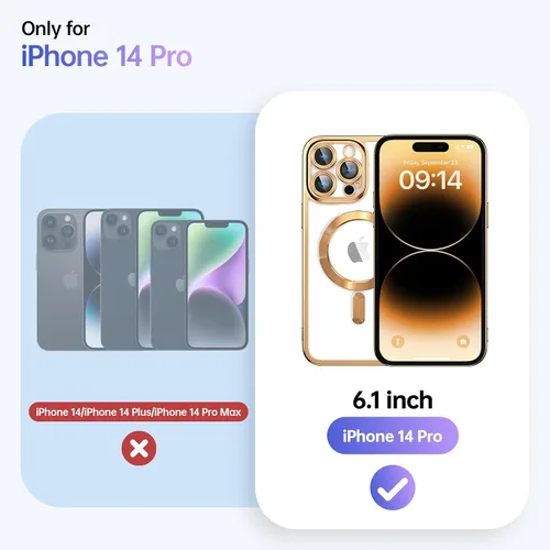 Miniatura 6 de Facbiny Funda para iPhone 14 Pro, compatible con MagSafe, protección completa de la cámara, funda magnética suave a prueba de golpes diseñada