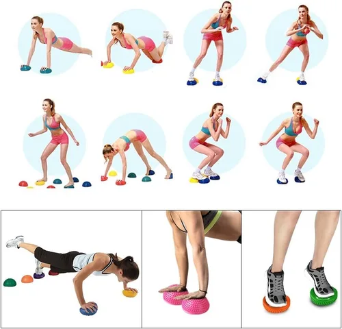 Miniatura 7 de VGEBY Bola masajeadora de pies, diseño de espinillas para masaje de tejido profundo y entrenamiento de equilibrio, pelota de media cúpula