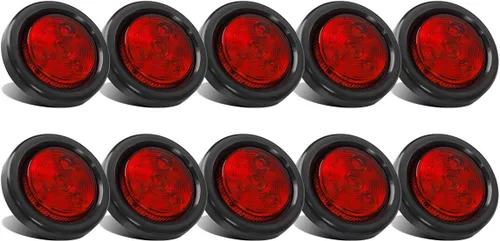 Miniatura 8 de Partsam 10x Luces Marcadoras de Separación LED Redondas Selladas Ámbar de 2", 4LED [Aprobado por DOT], Kit de Luces Marcadoras Laterales LED