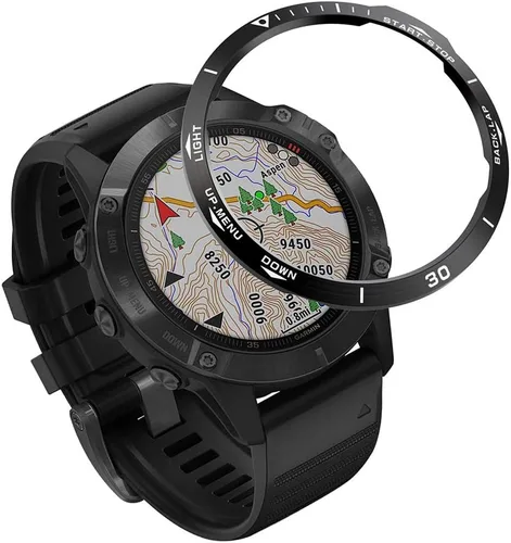 Miniatura 10 de REYDA Bisel de reloj compatible con Garmin Fenix 6/6 Pro Bisel Ring, acero inoxidable bisel Loop cubierta adhesiva resistente a los arañazos, bisel