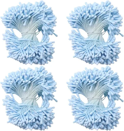 Miniatura 19 de HAHIYO 1000 piezas de 0.039 in negro perla doble cabeza flor Pistilo para hacer flores, decoración de álbumes de recortes, mini hecho a mano