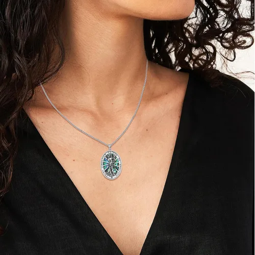 Miniatura 576 de Collar de plata de ley 925 con medalla de San Patrón, colgante de protección católica, amuleto, joyería religiosa para hombres y mujeres