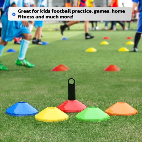 Miniatura 6 de GHB Conos de fútbol 25/50/100 paquete Discos de fútbol deportivos Conos de entrenamiento Marcadores de campo Conos de agilidad para tráfico, 50PCS