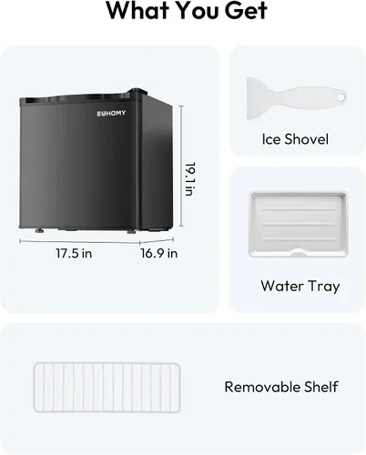 Miniatura 13 de EUHOMY Mini refrigerador de 1.7 pies cúbicos, refrigerador compacto reversible de una sola puerta, termostato ajustable, ahorro de energía, mini