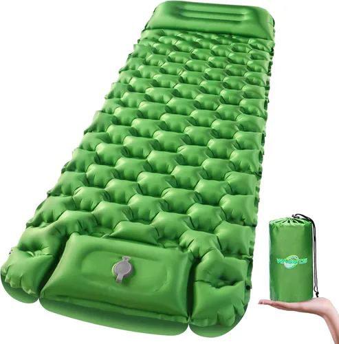 Miniatura 8 de WANNTS Almohadilla de dormir, almohadilla de dormir ultraligera e inflable para acampar, bomba incorporada, ideal para senderismo - colchoneta
