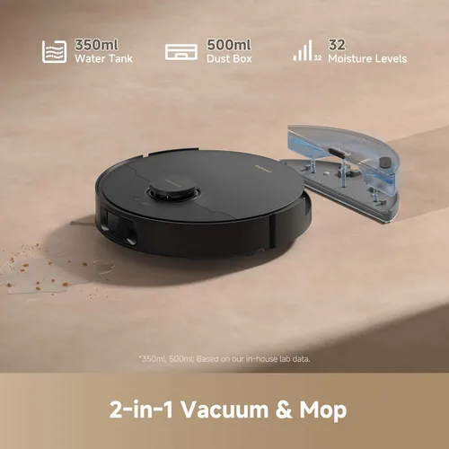 Miniatura 5 de dreame Robot aspirador y trapeador D20 Plus, succión de 13,000 Pa, vaciado automático con bolsa de polvo de 5 L, DuoBrush para pelo de mascotas