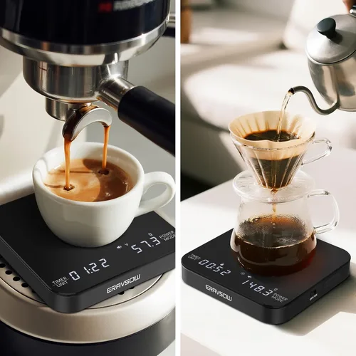 Miniatura 7 de Báscula de café con temporización automática, mini báscula recargable de espresso con temporizador, báscula de alta precisión de 2kg/0.1g