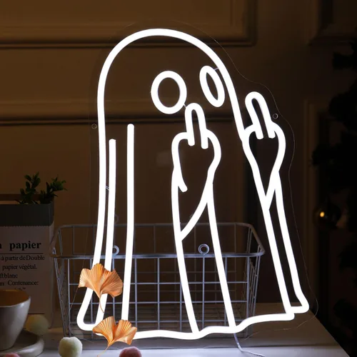 Miniatura 9 de Letrero de neón de Navidad de Salchicha Dachshund Sombrero de Santa LED Regalo de Navidad para niños, amantes de mascotas, lámpara de astas