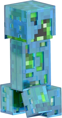 Miniatura 3 de Mattel Minecraft Diamond Level Creeper Figura de acción y accesorios fundidos a presión, juguete coleccionable inspirado en los videojuegos, escala
