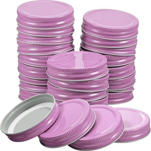 Miniatura 9 de Chuangdi 30 paquetes de tapas para tarros Mason a granel de boca regular, tapas para conservas de boca regular, a prueba de fugas, tapas sólidas