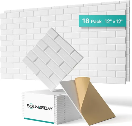 Soundsbay Paneles acústicos, paquete de 18 paneles de espuma a prueba de sonido para pared, paneles de pared insonorizados de alta densidad, paneles