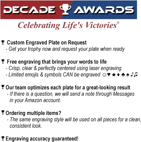 Miniatura 7 de Decade Awards Trofeo de pedestal dorado para inodoro con insertos opcionales, 7 pulgadas de alto, placa grabada bajo petición Golf