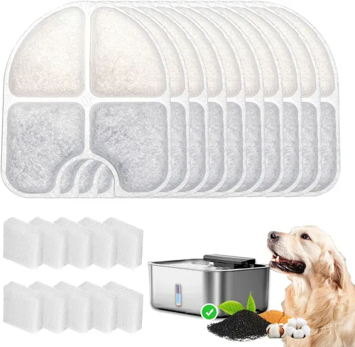 FEELNEEDY - Paquete de 10 filtros de repuesto para dispensador de agua para perros de 3 galones/12 litros (FN-W13), juego de 5 meses para