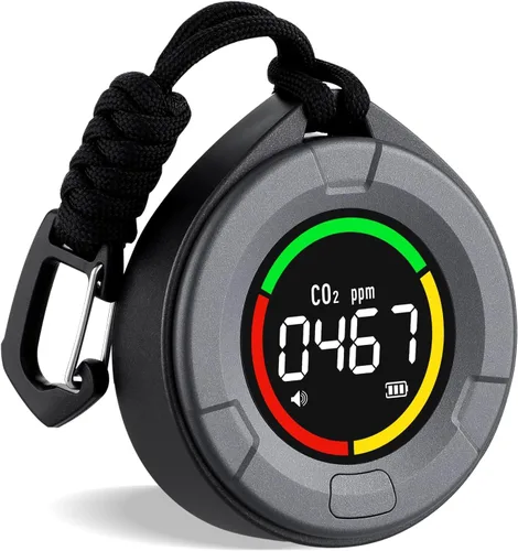 INKBIRDPLUS Detector de CO2 portátil, mini monitor de CO2 interior, sensor NDIR con LCD a todo color, para el hogar, oficina, viajes (PTH-10C)