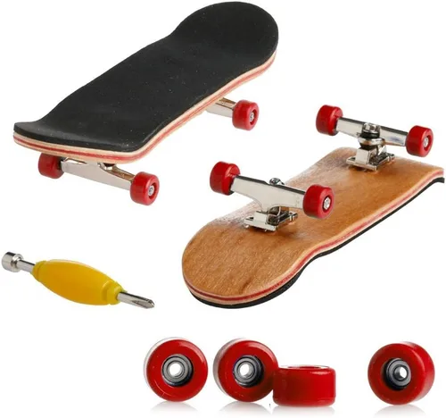 Miniatura 7 de 1 paquete de mini tablas para dedos profesionales de madera de arce, juego de patinetas de dedo para niños (blanco)