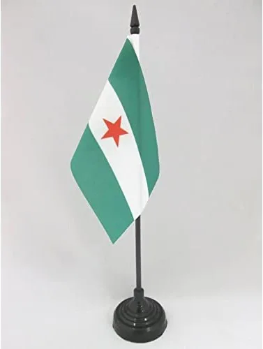 Miniatura 91 de Bandera de mesa de Andalucía 4'' x 6'' - Bandera de escritorio de la región española de Andalucía 5.9 x 3.9 in - Barra y base de plástico negro - AZ