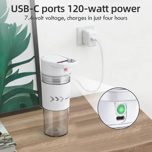 Miniatura 6 de Licuadora portátil, inalámbrica, licuadora personal de 24 onzas para batidos y batidos, sin BPA, recargable USB-C, piezas aptas para lavavajillas
