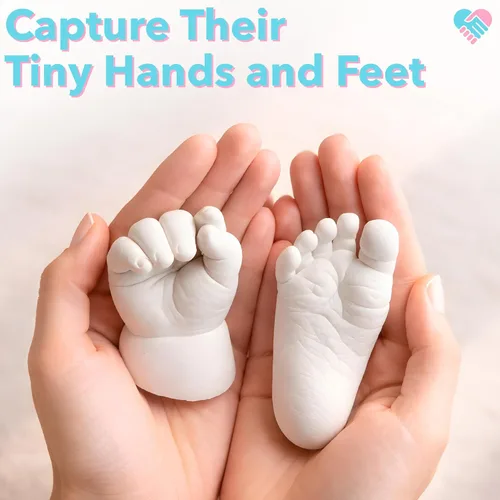 Miniatura 3 de Luna Bean Kit de fundición de huellas y moldes de mano para bebés (paquete de 2) regalos para la primera vez para mamá recién nacida, recuerdo