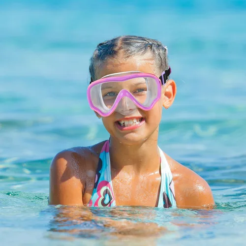 Miniatura 6 de Gafas de natación para niños de 6 a 14 años, máscara de buceo sin enredos, gafas de agua, cubierta de nariz para jóvenes y jóvenes 1 unidad: rosa