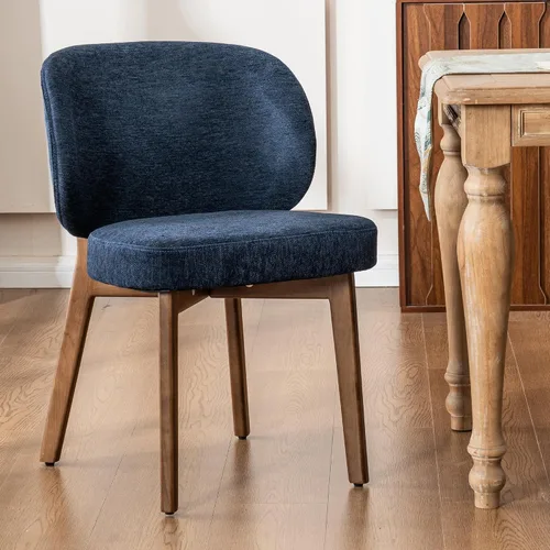 Miniatura 14 de YOUNIKE Silla de comedor con respaldo alto, silla única de cocina estilo moderno de mediados de siglo, silla acentuada sin brazos de tela bouclé