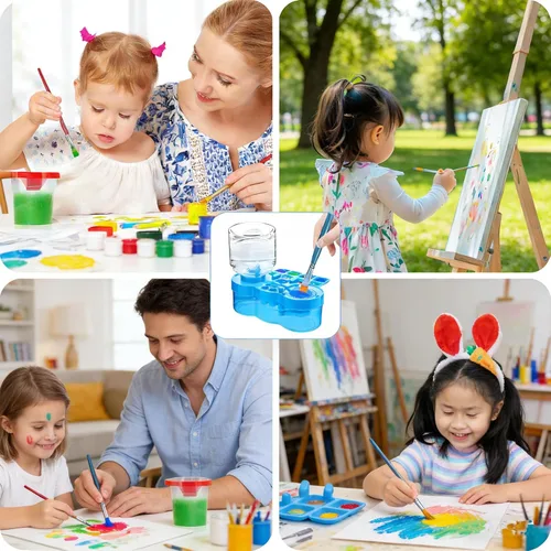 Miniatura 7 de BoAn Herramienta limpiadora de pinceles de pintura mejorada 2025 – Lavadora de pinceles todo en uno, taza de enjuague, soporte y paleta