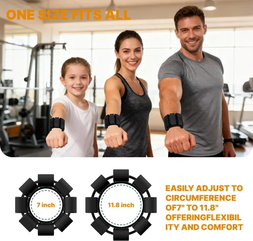 Miniatura 7 de Pesas de muñeca ajustables para mujeres y hombres, pesas de pierna para mujeres de 0.75lb-1lb-1.3lb cada una para caminar, yoga, danza, barre