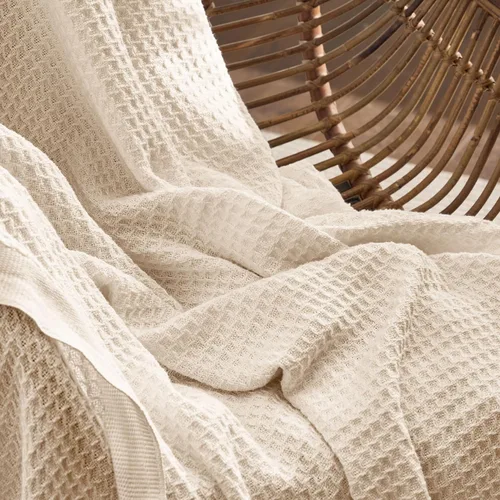 Miniatura 4 de Bedsure - Mantas 100 % algodón tamaño King para cama, tejidas con punto gofre de 405 GSM, acogedoras, cálidas, suaves y livianas, para todas las 10