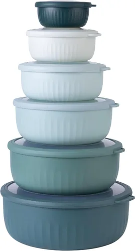 Miniatura 61 de COOK WITH COLOR - Juego de tazones de preparación profundos con tapas, para mezclar, de plástico, pequeños y apilables (color negro degradado)