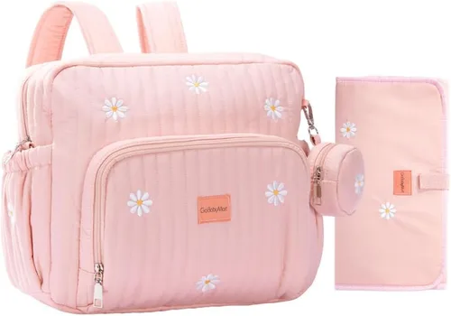 GOBABYMART Mochila para pañales con cambiador - Bolso de viaje para bebé, bolsillos aislados para botellas, correas para cochecito, Grande, Moderno